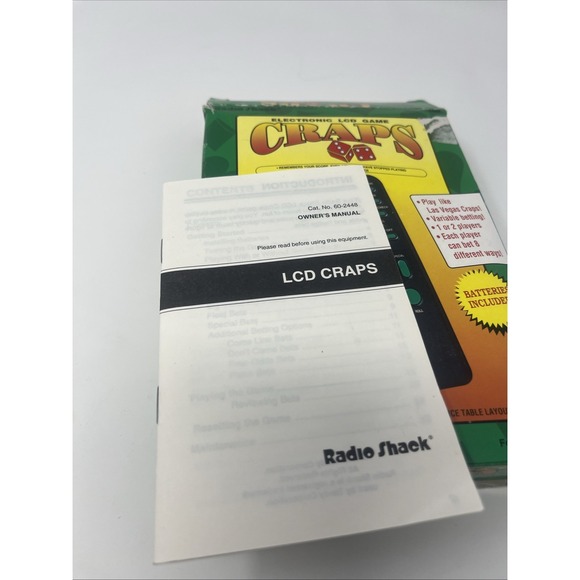 Vtg RADIO‎ SHACK Handheld Electronic Craps Game Tested In Box,Instruction 1996 - Picture 6 of 9